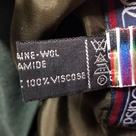 Vintage 70s Dark Forest Green Wool Blend Midi Skirt Acadamia Preppy Medium - Picture 5 of 8